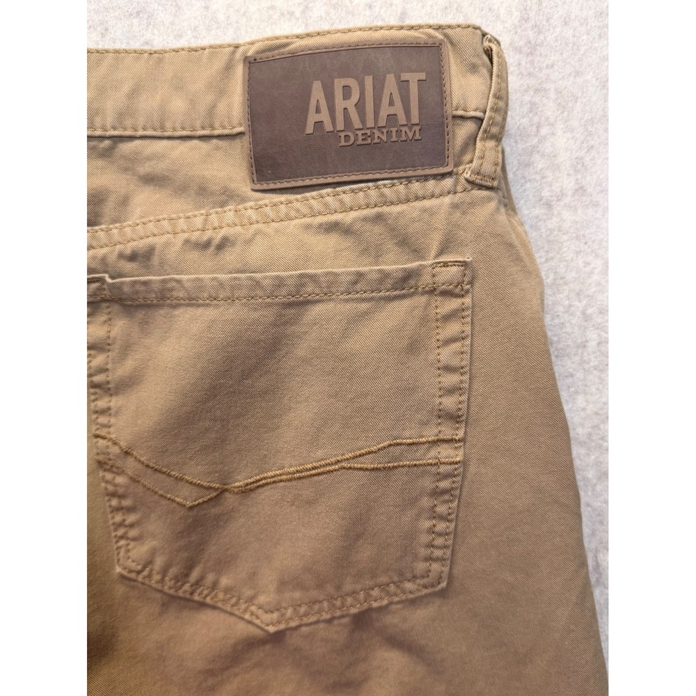 Ariat Pants Mens 35/32 Brown Khaki Chino Straight Fit M5 Workwear Western - Picture 7 of 15